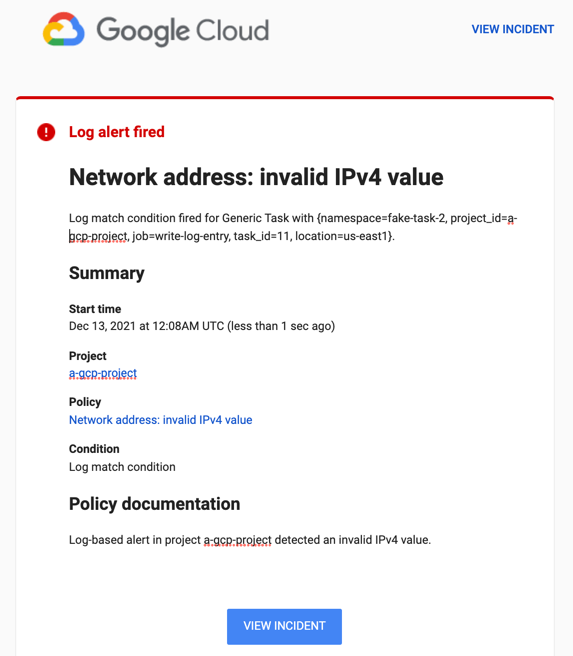 google cloud log alert screenshot