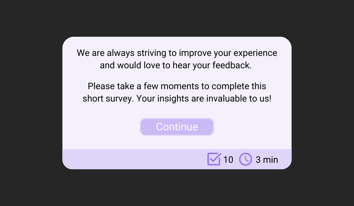 user satisfaction survey message graphic