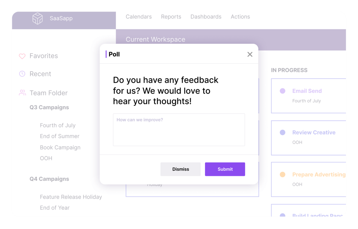 pendo feedback popup screenshot