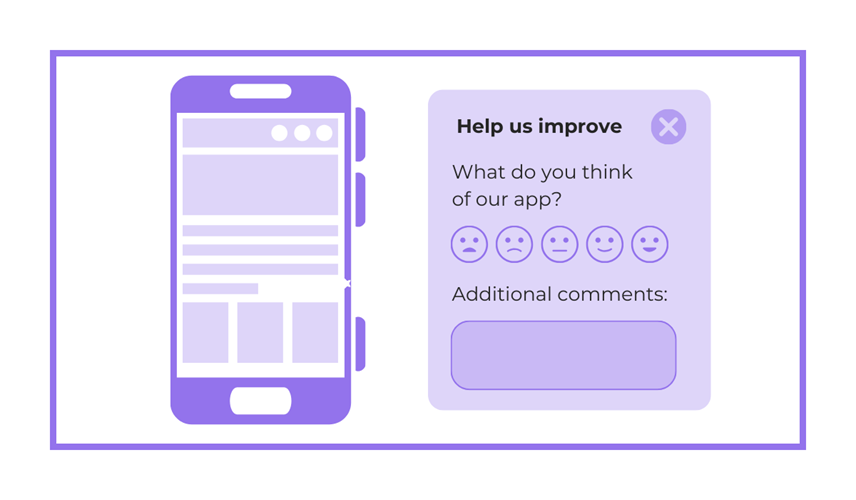 a mobile phone and a user feedback request
