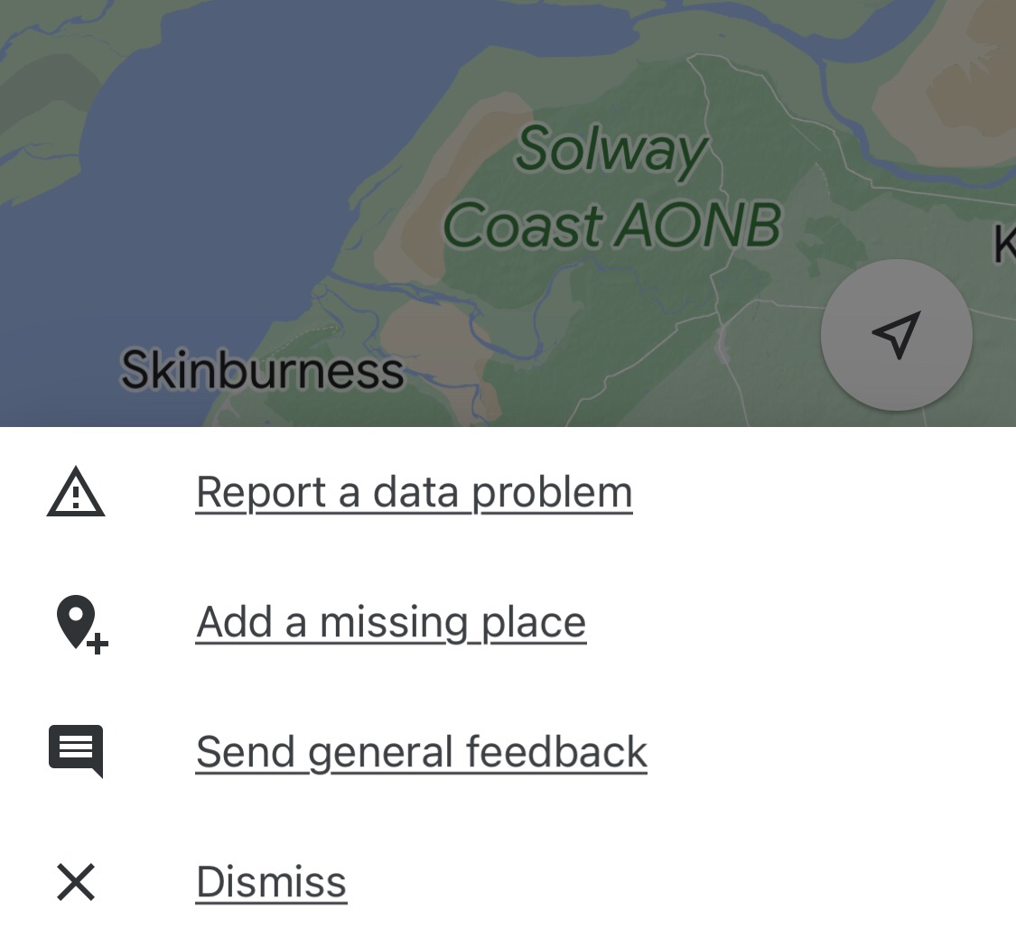 google maps shake to send feature screenshot