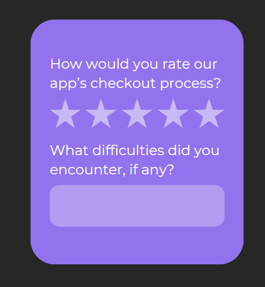 in app feedback star rating system example