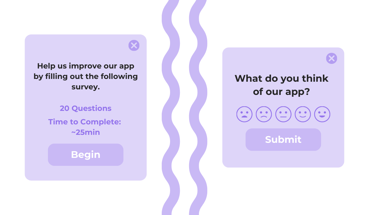 graphic depicting two feedback form options