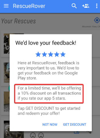 app feedback request popup screenshot