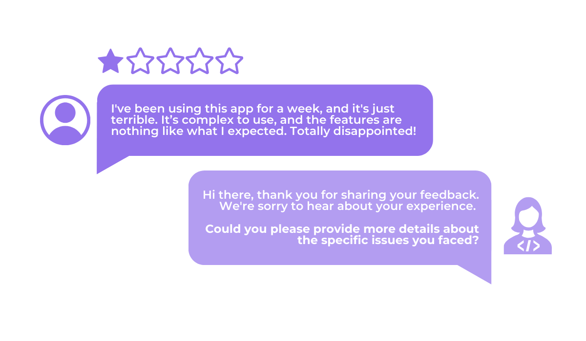 negative app feedback response