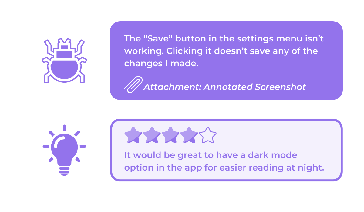 examples of in-app feedback