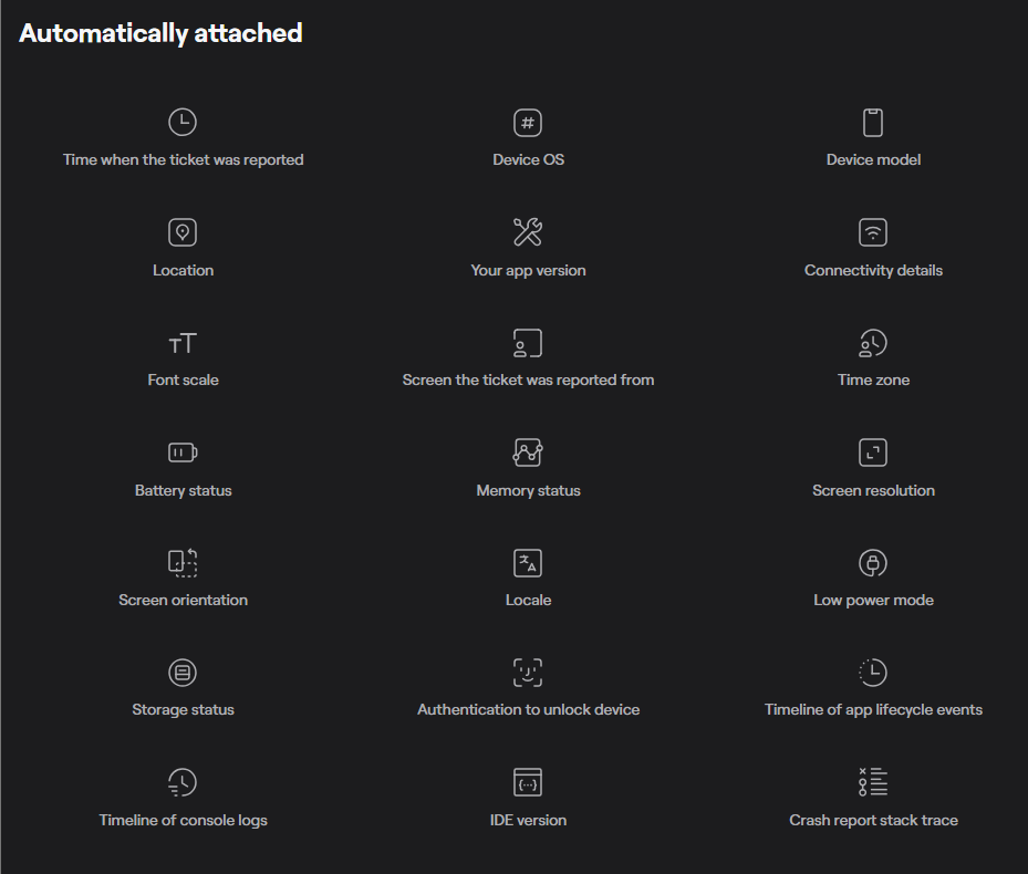 a screenshot of metrics collected by shake