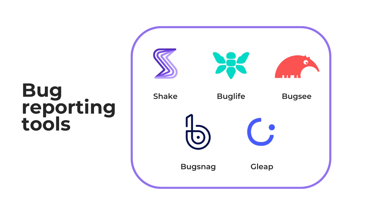 a visual with bug reporting tools listed