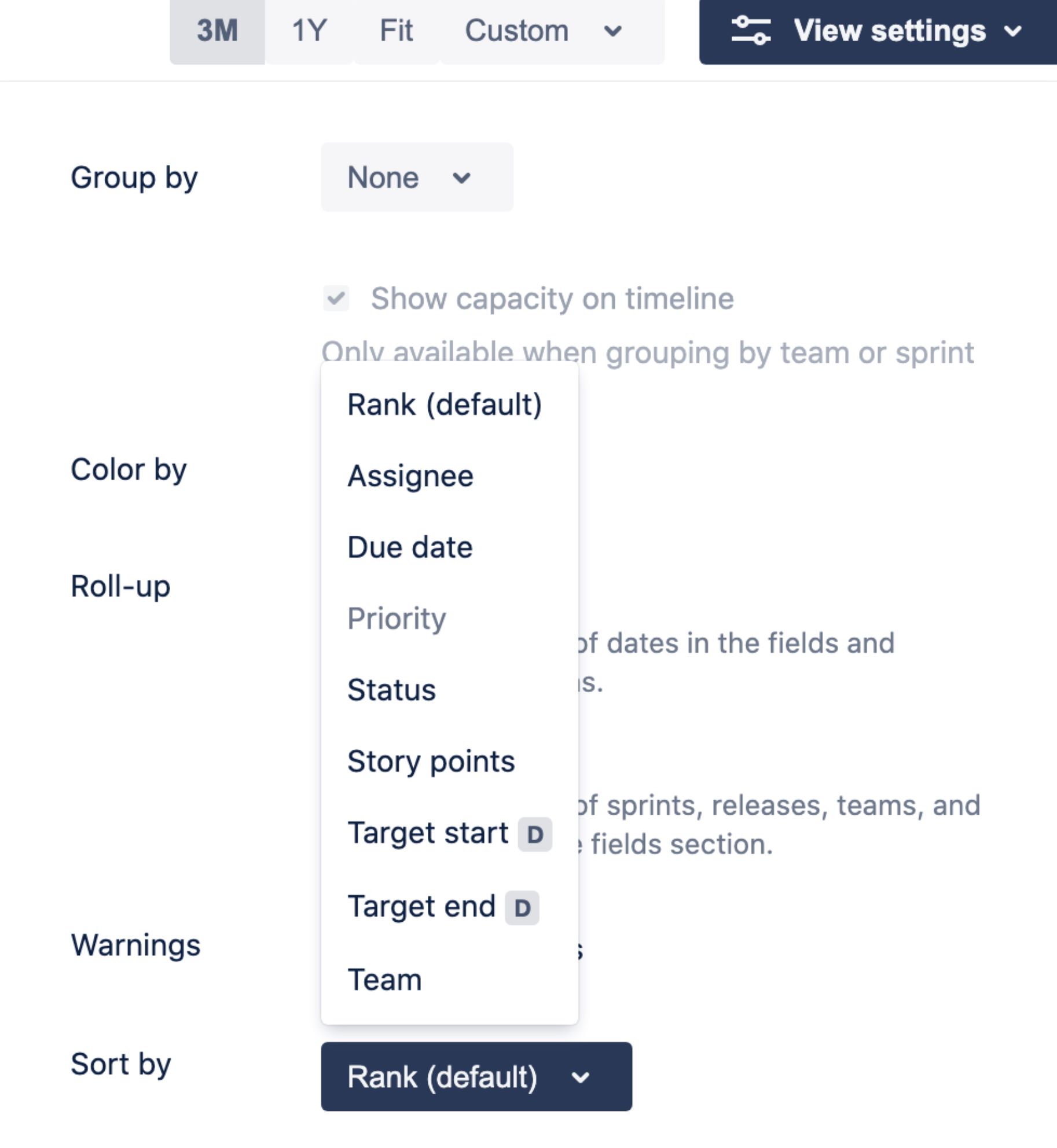 issue tracker screenshot showing how data can be sorted