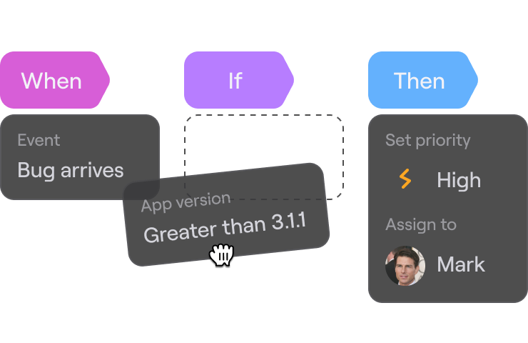 an example of shake smart rules for assigning bugs