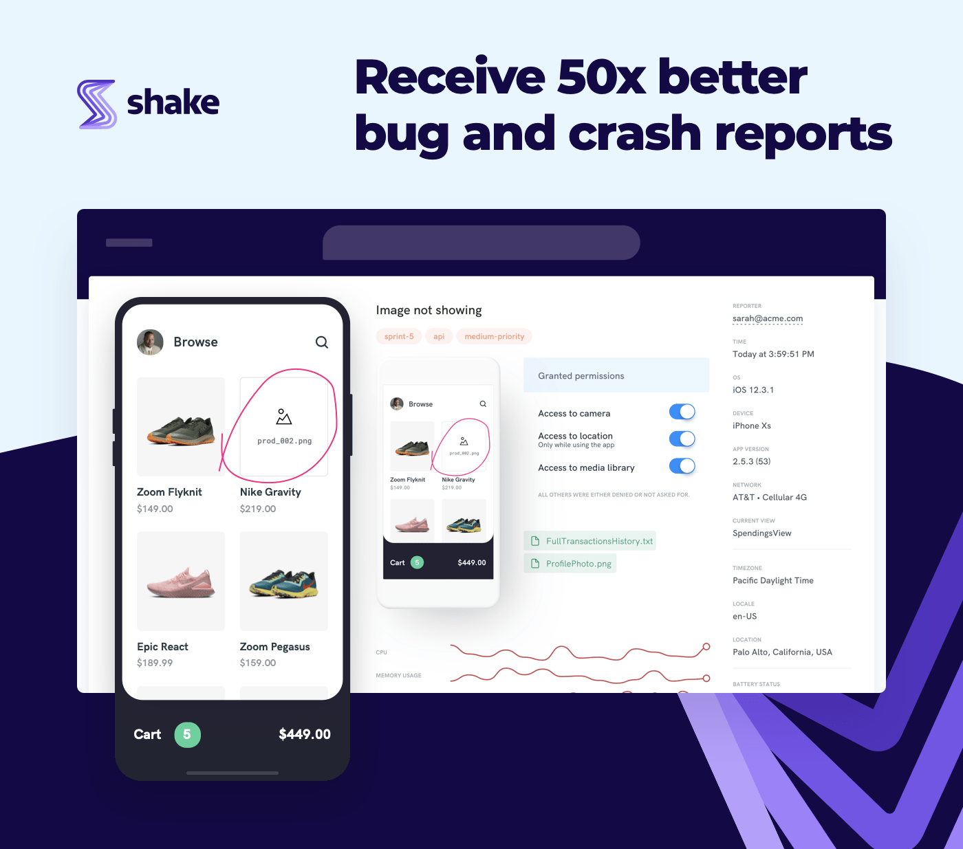 Shake dahboard