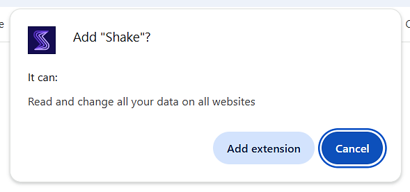 Shake dashboard