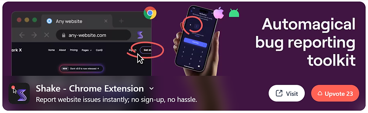 Shake dashboard