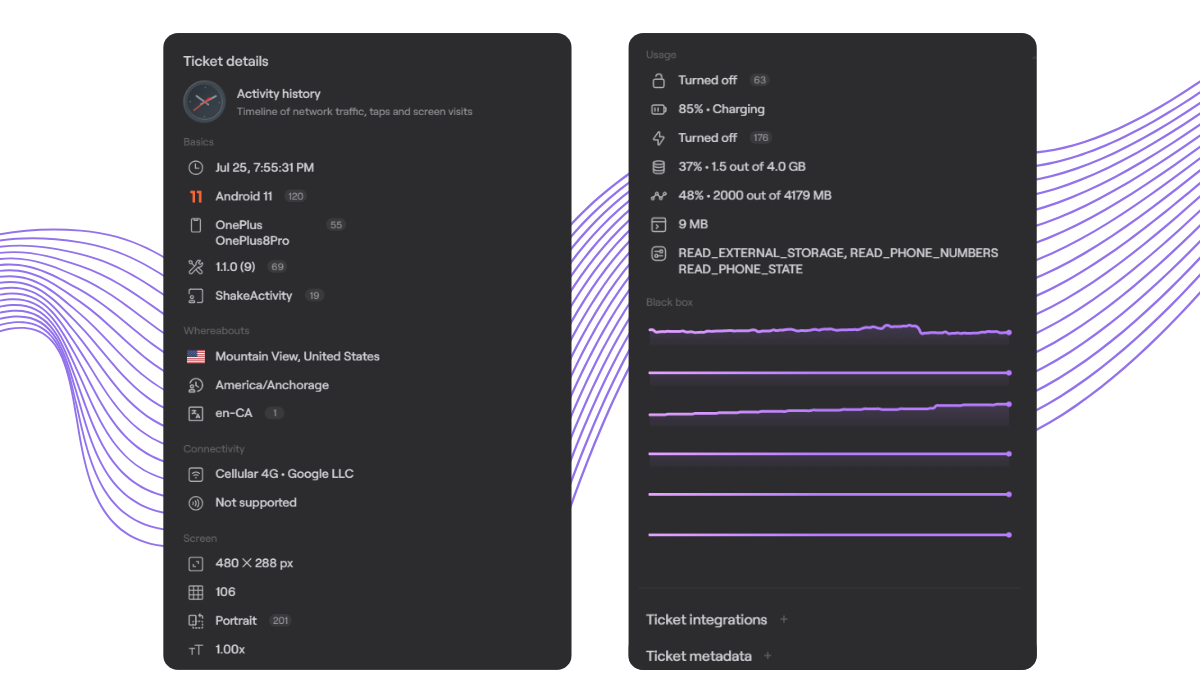 Shake dashboard