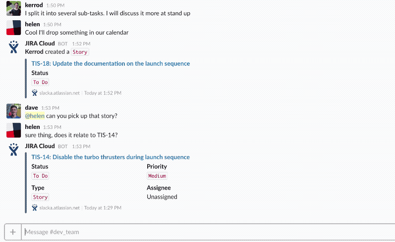 Slack dashboard