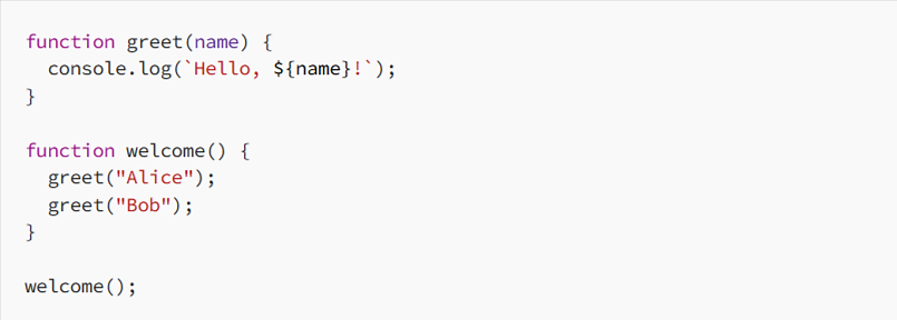 JavaScript greeting function example