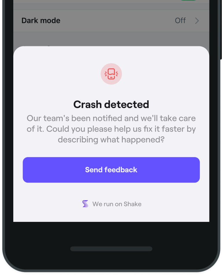 Shake dashboard