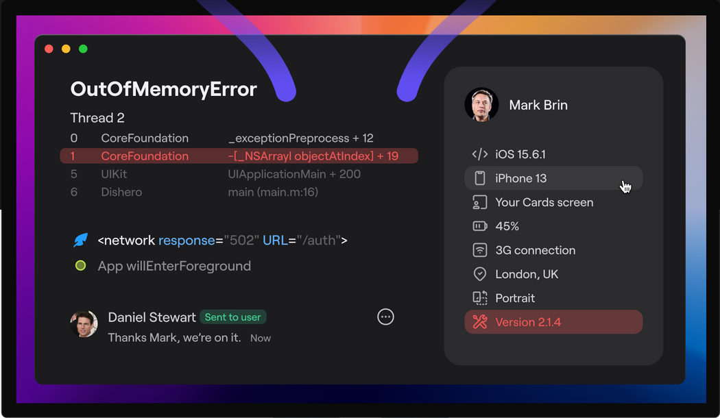 Shake dashboard