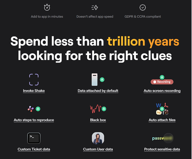 Shake dashboard