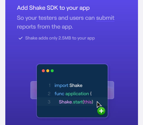 Shake dashboard