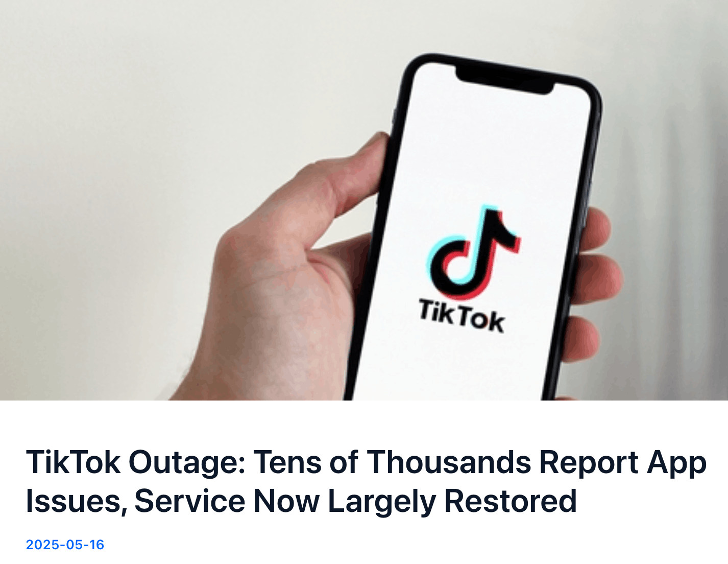 TikTok Outage: Tens of Thousands Report App Issues, Service Now Largely Restored news article hedaline