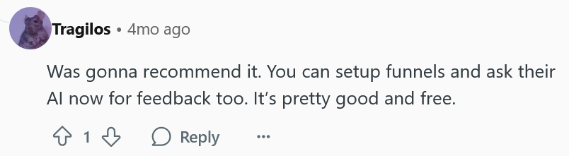 User review noting LogRocket session filtering challenges on Reddit