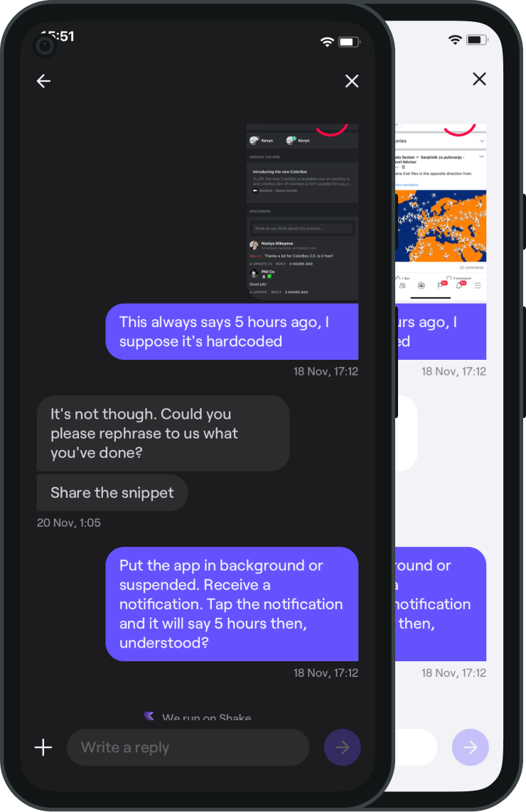 Shake dashboard