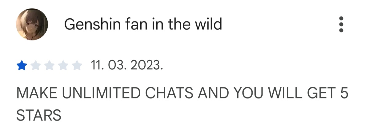User feedback requesting feature