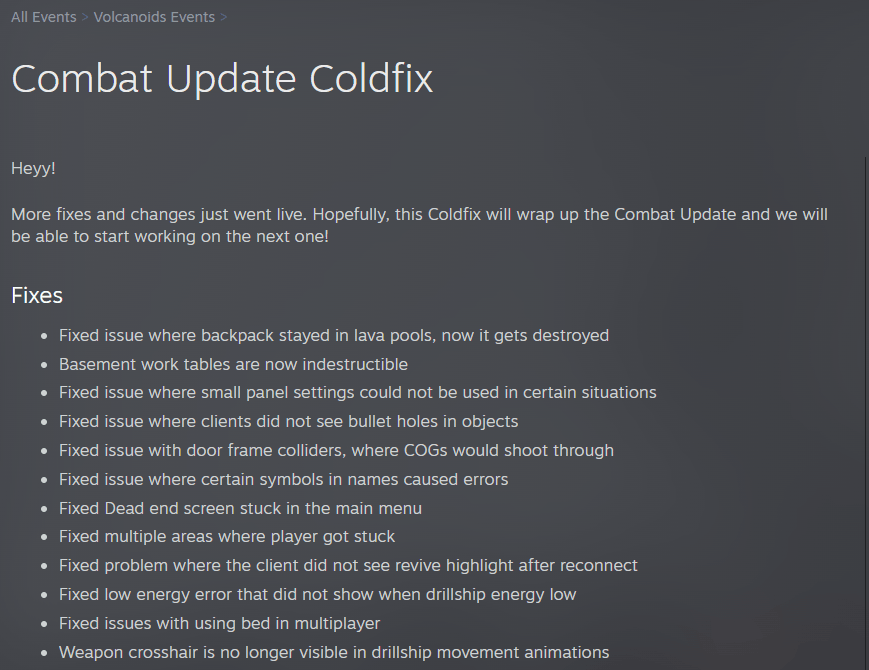 Volcanoids’ Steam channel dashboard