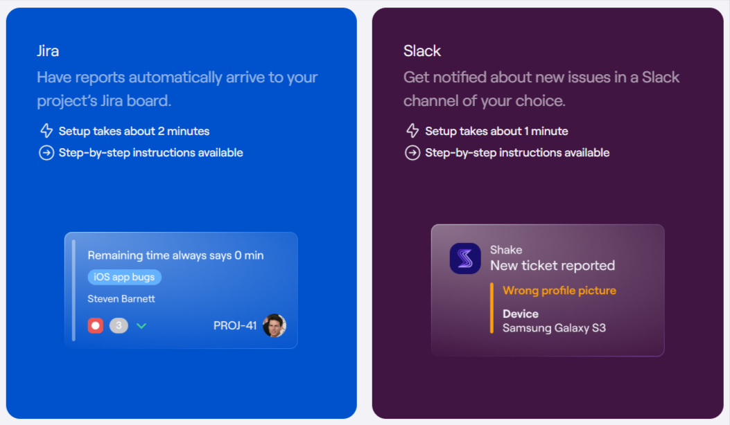 Shake dashboard