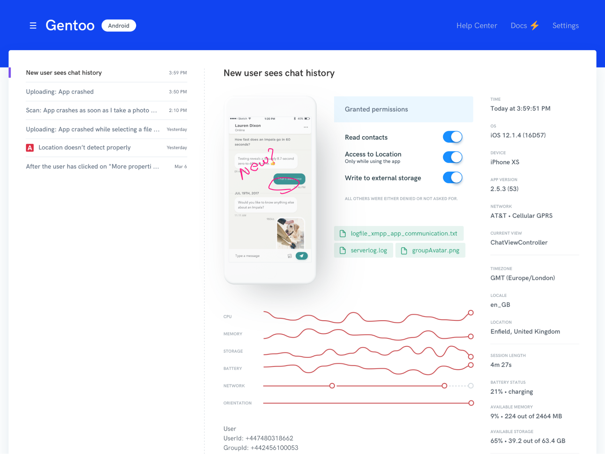 Shake dashboard