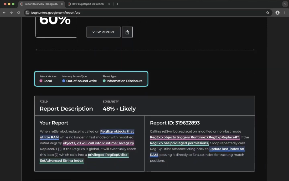 Bug report similarity analysis comparing report descriptions and runtime errors