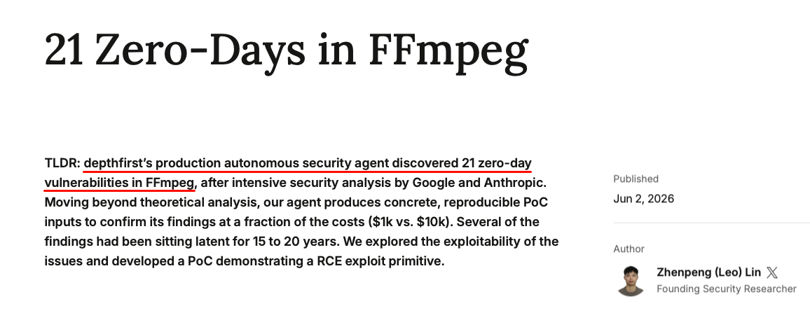 21 zero-day vulnerabilities in FFmpeg